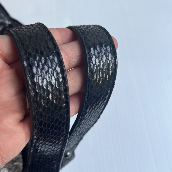 Vintage Nine West black ,grey and tan snakeskin pattern handbag - Picture 4 of 10